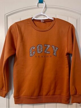 Girls SHEIN Rust Orange Crewneck Sweatshirt Size 11Y